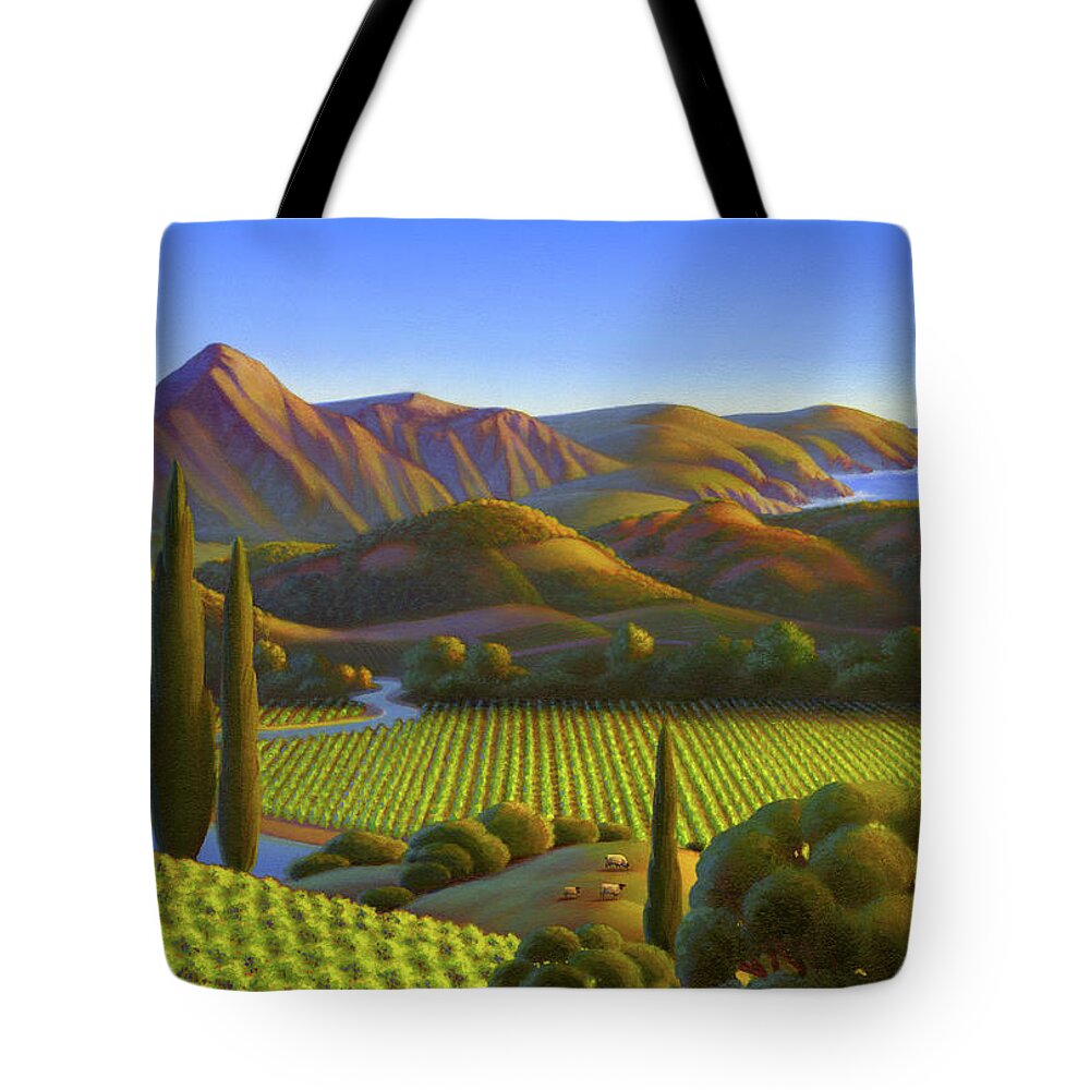 California Dreaming Tote Bag featuring the painting West Coast Dreaming by Robin Moline