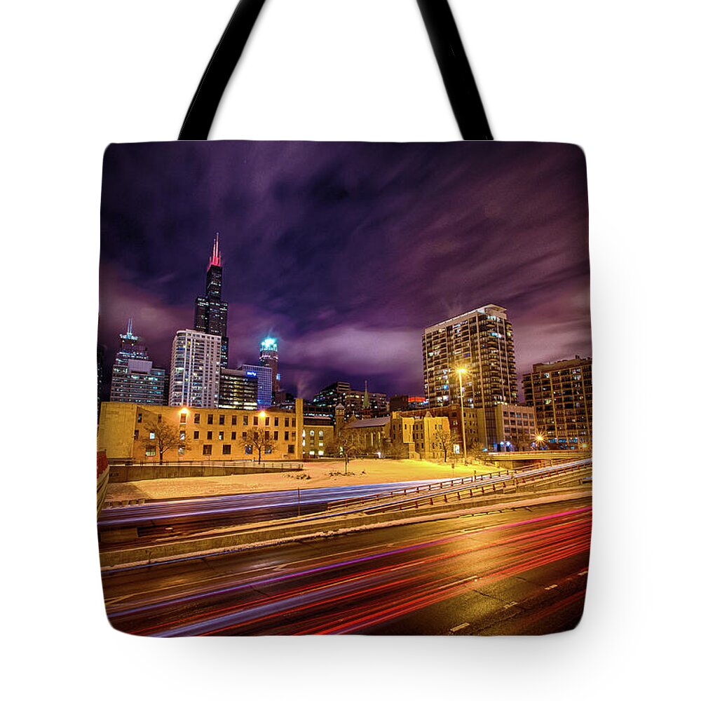 Chicago Tote Bag featuring the photograph West Loop Traffic by Raf Winterpacht