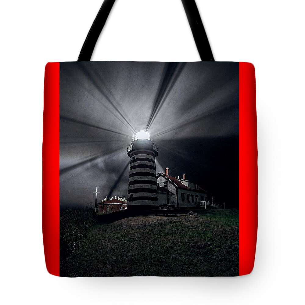 West Quoddy Head Lighthouse Tote Bag featuring the photograph West Quoddy Head Lighthouse History and Facts by Marty Saccone