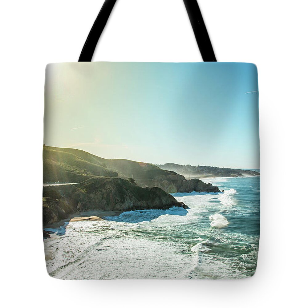 Cliff Tote Bag featuring the photograph Westcoast highway number 1 sunny coast by Amanda Mohler