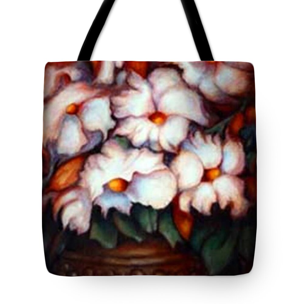 Flower Artwork Tote Bag featuring the painting Western Flowers by Jordana Sands