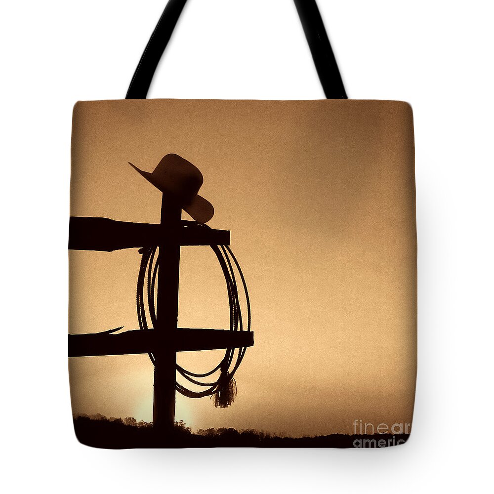 Western Tote Bag featuring the photograph Western Sunset by American West Legend By Olivier Le Queinec