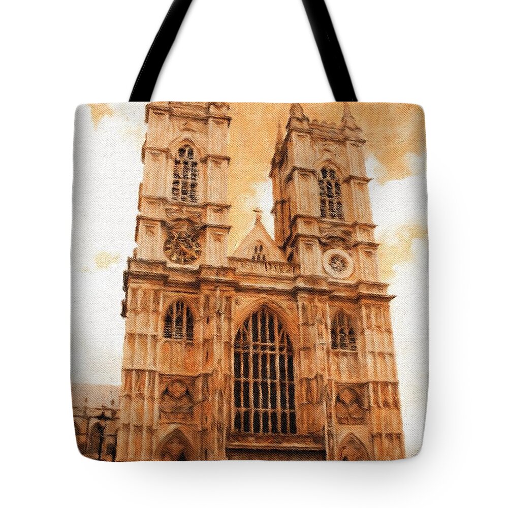 Church Abbey London Collegiate Church Of St Peter Gothic Centuries Old England Britain British Uk Historical Landmark Tote Bag featuring the photograph Westminster Abbey by Diane Lindon Coy