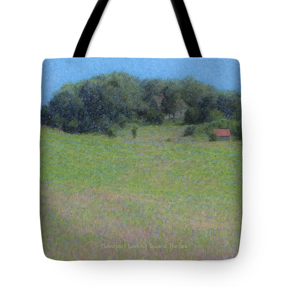 Westport Tote Bag featuring the painting Westport Meadow by Bill McEntee