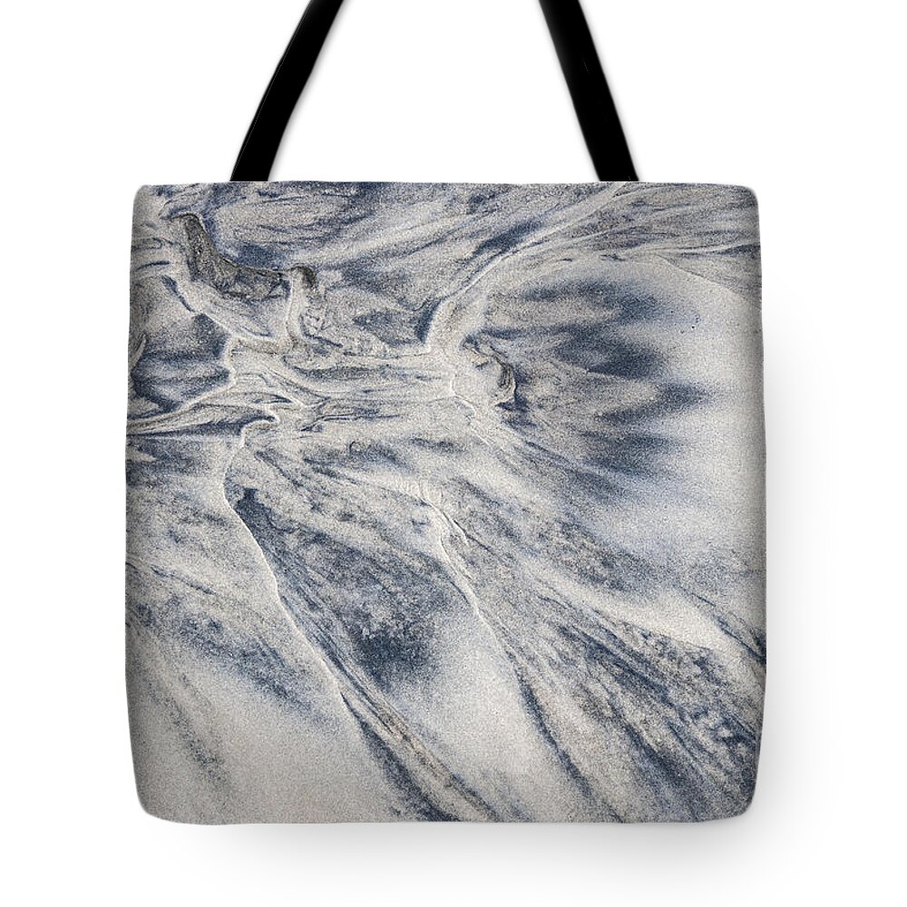 Sand Tote Bag featuring the photograph Wet sand abstract II by Elena Elisseeva