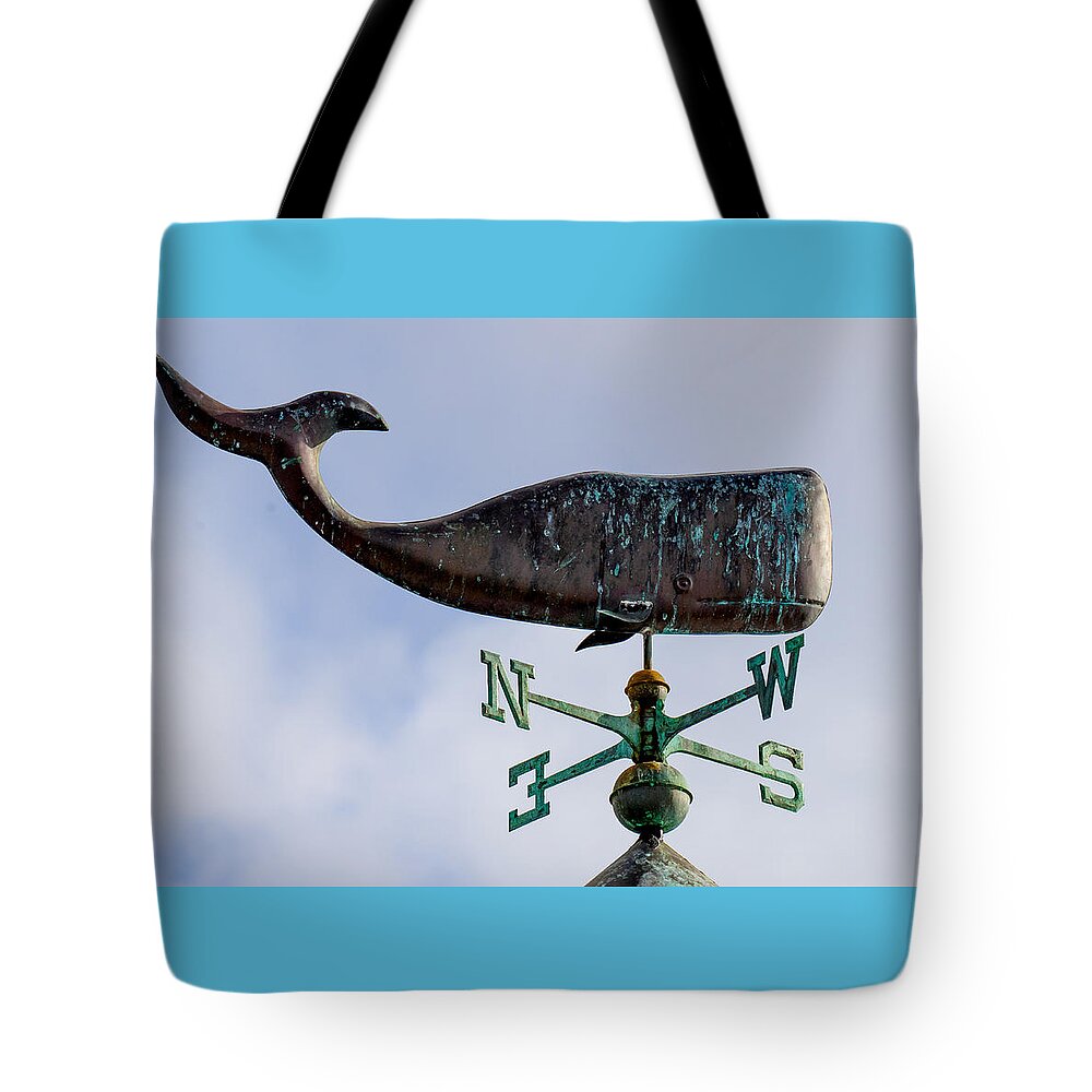 Whale Tote Bag featuring the photograph Whale Weather Vane by Derek Dean