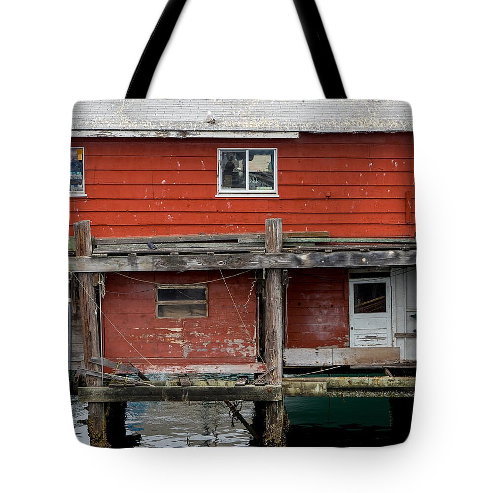 Monterey Tote Bag featuring the photograph Wharf Shack by Derek Dean