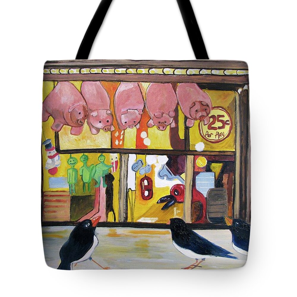Amusements Tote Bag featuring the painting What a Strange Place by Patricia Arroyo