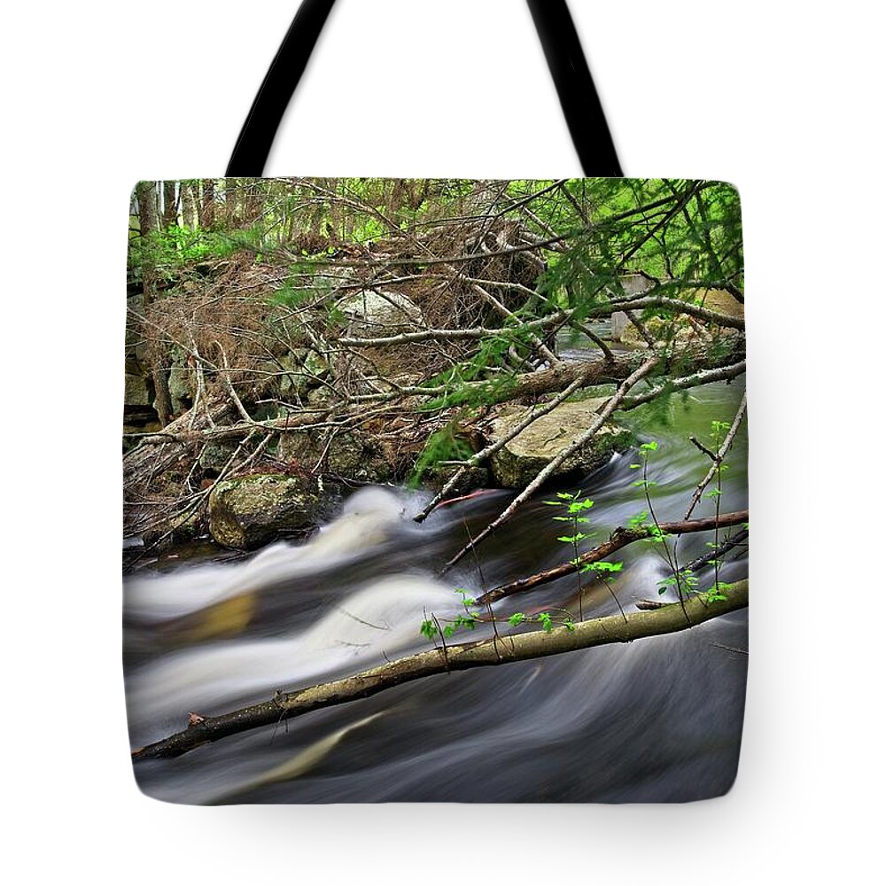 Waterfall Tote Bag featuring the photograph What Lies Beneath by Allan Van Gasbeck