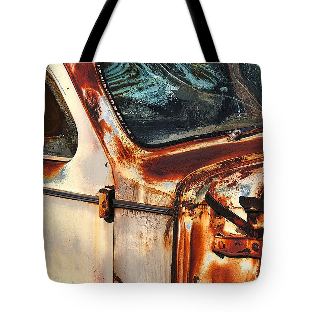 Old Car Tote Bag featuring the photograph What's Left by Sandra Selle Rodriguez