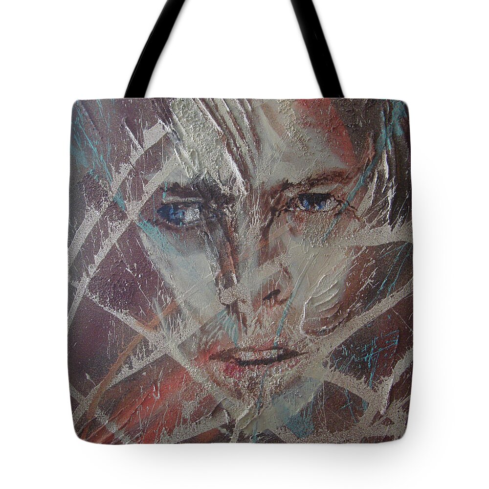 David Bowie Tote Bag featuring the painting What's Your Name by Stuart Engel