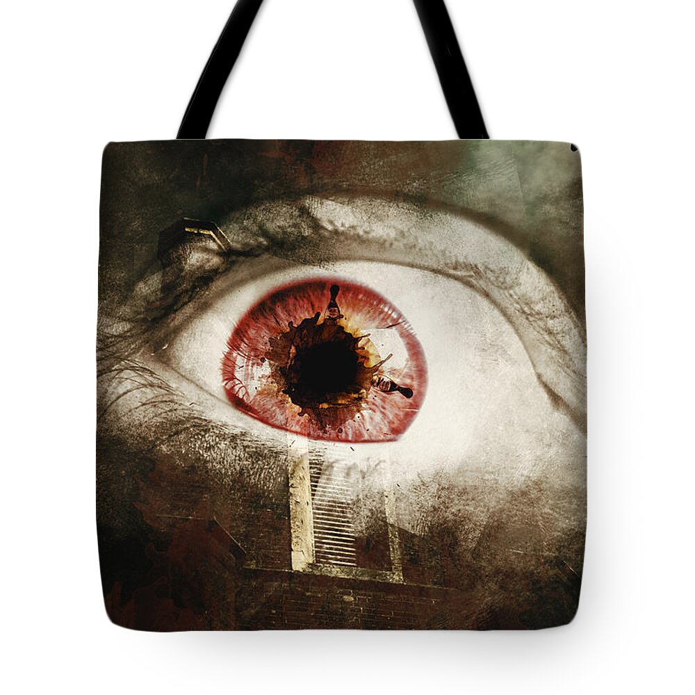 Horror Tote Bag featuring the photograph When souls escape by Jorgo Photography