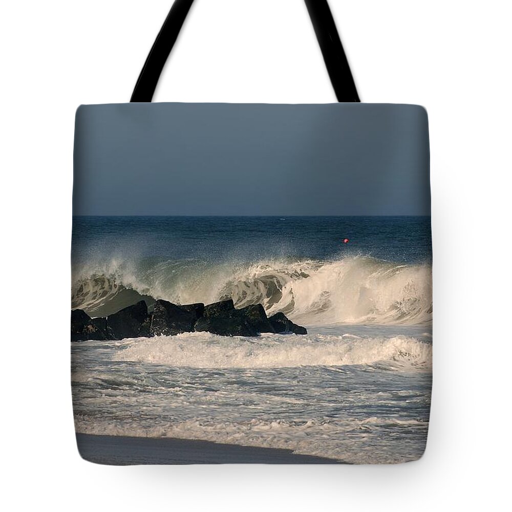 Jersey Shore Tote Bag featuring the photograph When the Ocean Speaks - Jersey Shore by Angie Tirado