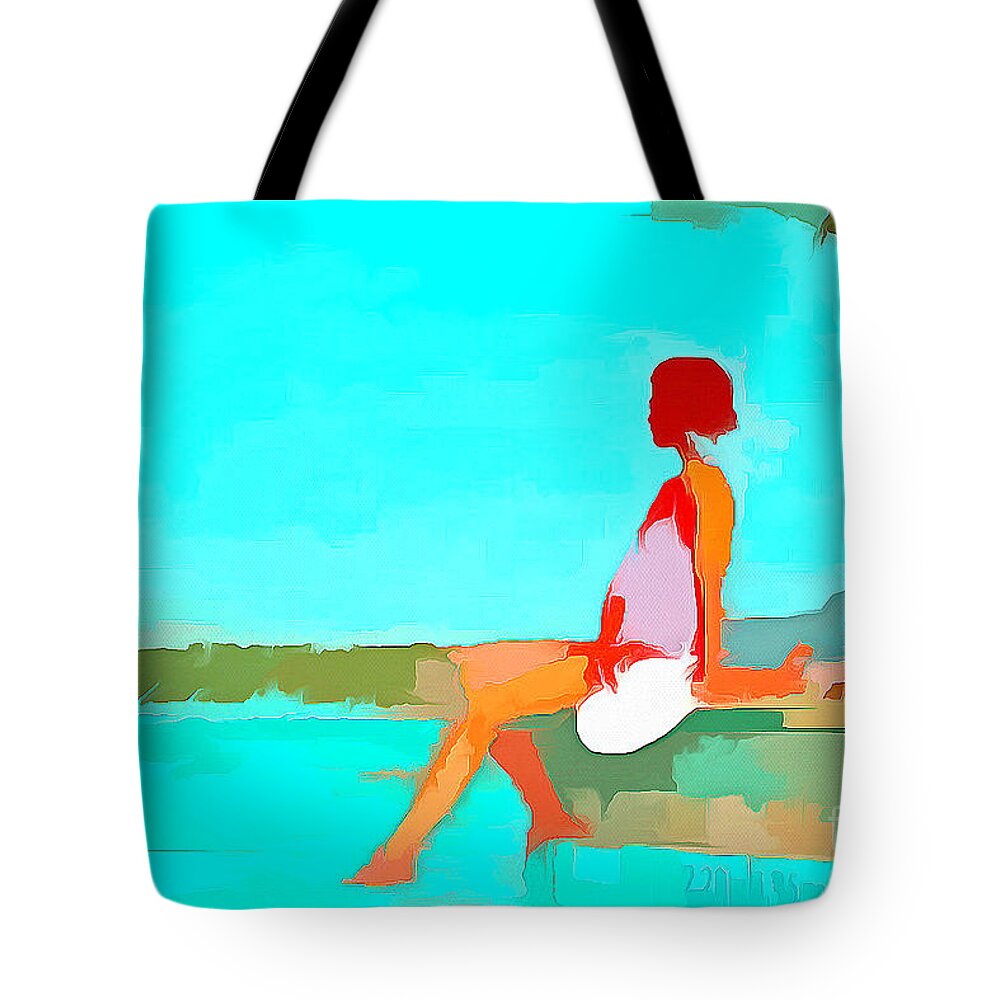 Blue Tote Bag featuring the digital art When you're feeling Blue by Humphrey Isselt