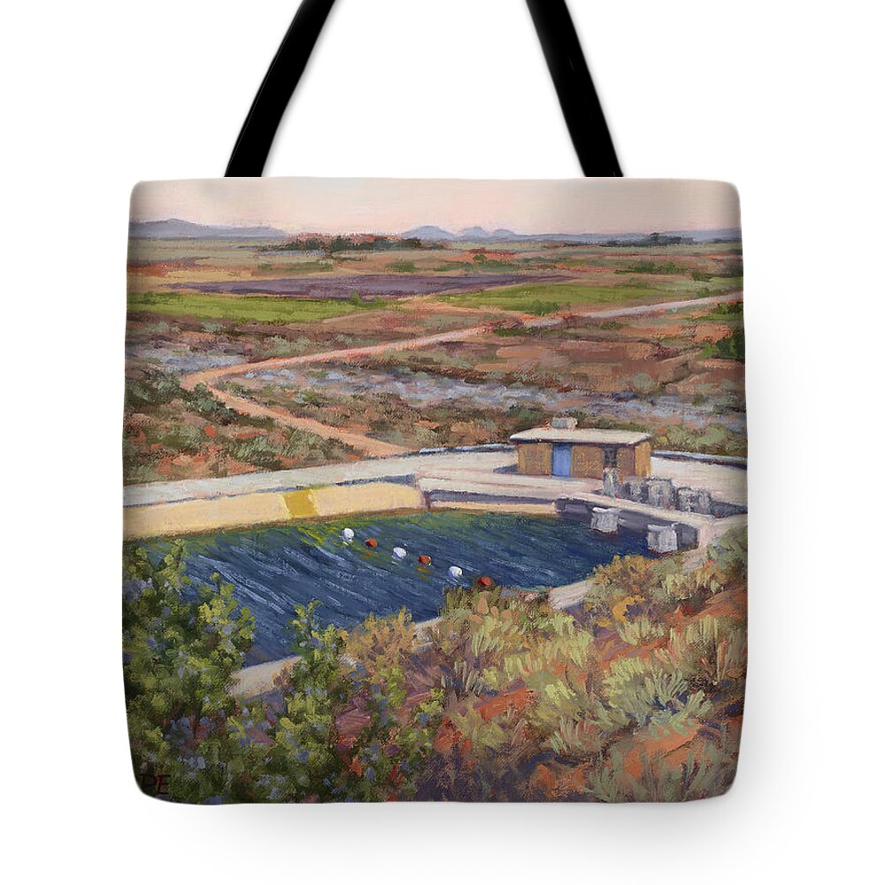 Water Tote Bag featuring the painting Where The Aqueduct Goes Underground by Jane Thorpe