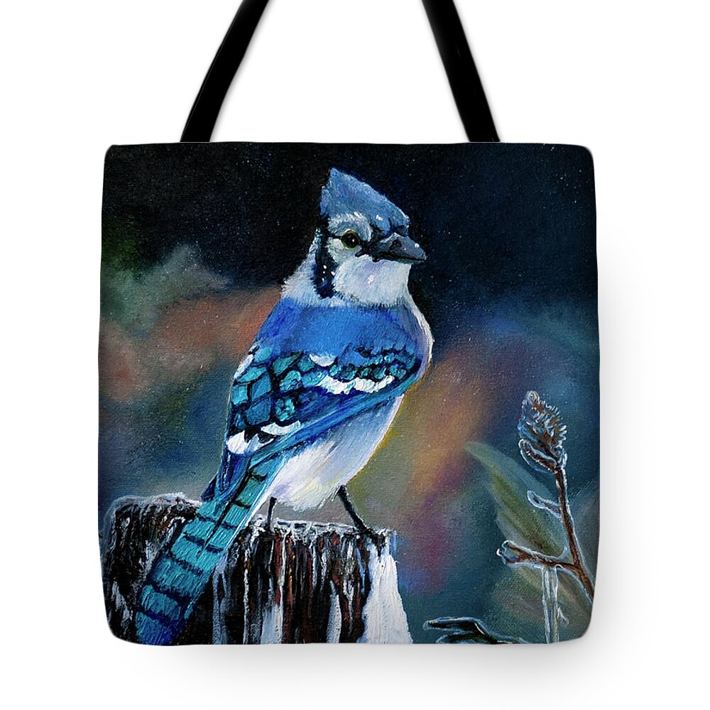 Birds Tote Bag featuring the painting Where's My Peanuts by Terry R MacDonald