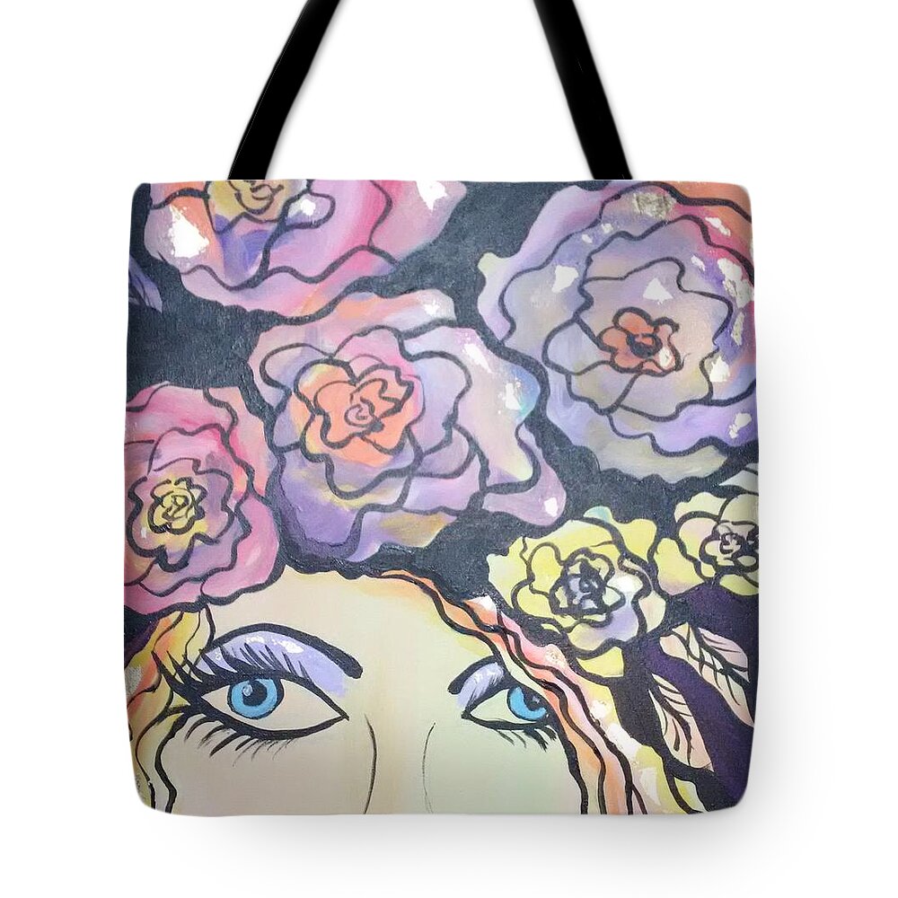 Flowers Tote Bag featuring the painting Whimsical Hat by Lynne McQueen