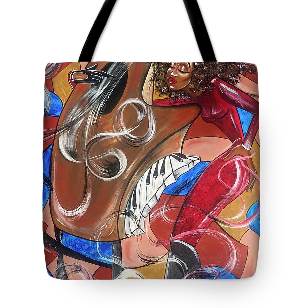 Music Tote Bag featuring the painting Whimsical Texture by Artist RiA