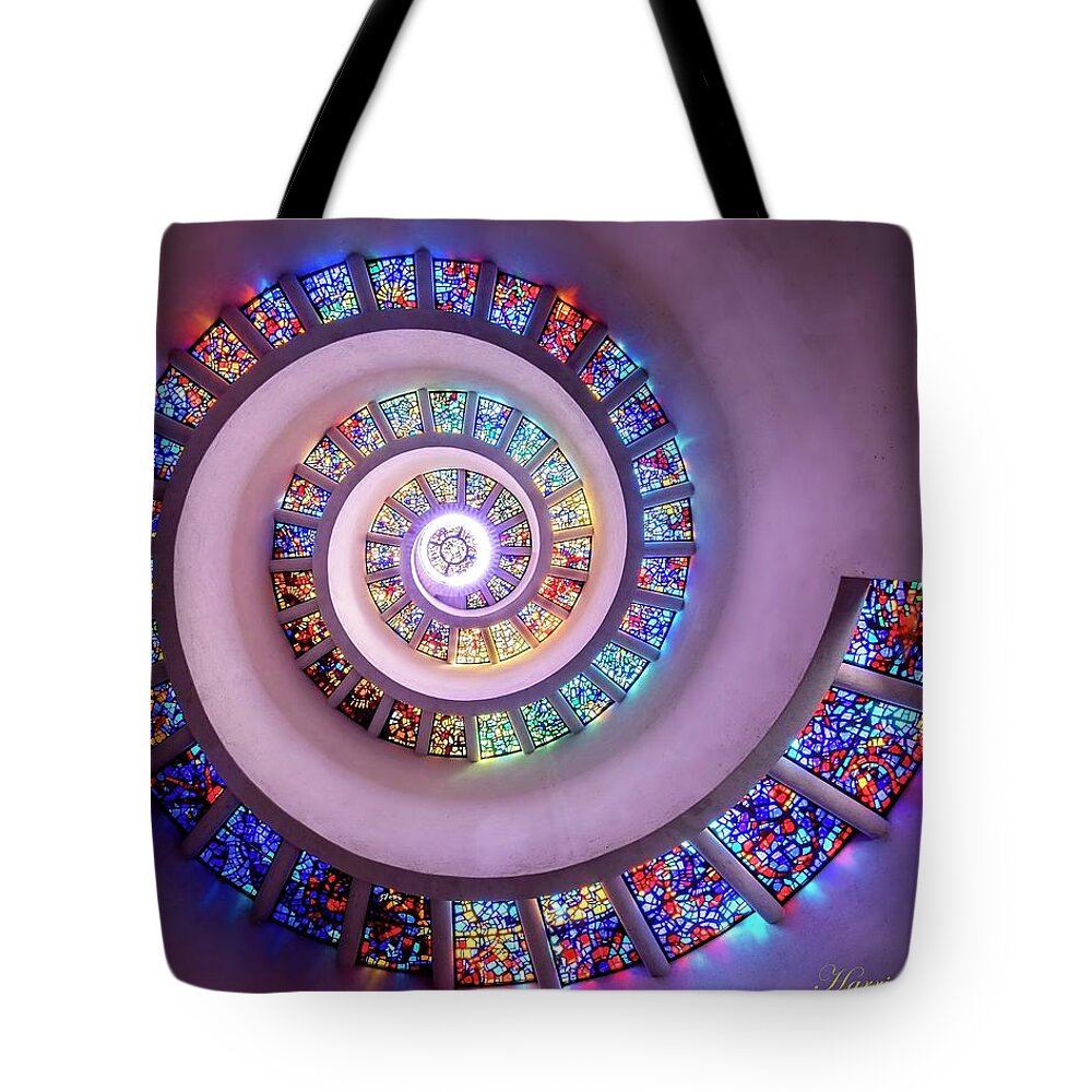 Stained Glass Tote Bag featuring the photograph Whispered Prayers Ascending by Harriet Feagin