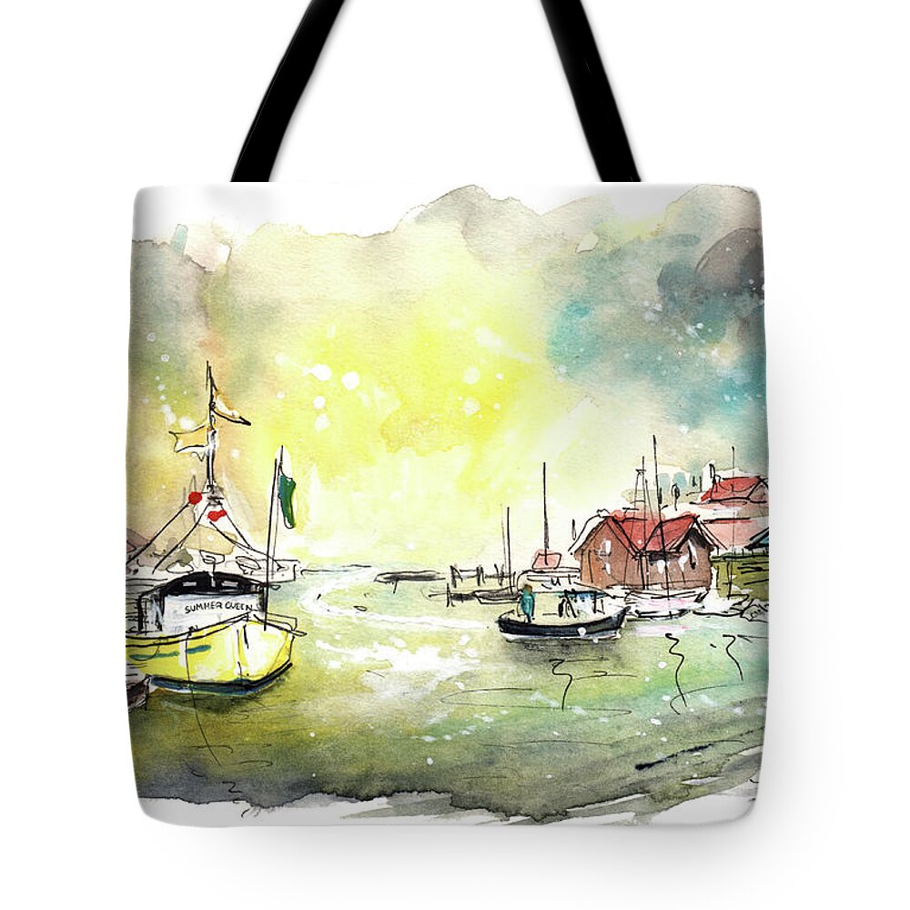 Travel Tote Bag featuring the painting Whitby Harbour 05 by Miki De Goodaboom