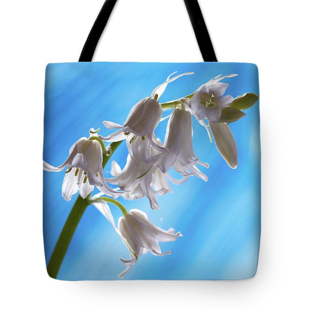 Background Tote Bag featuring the photograph White Bells by Shirley Mitchell