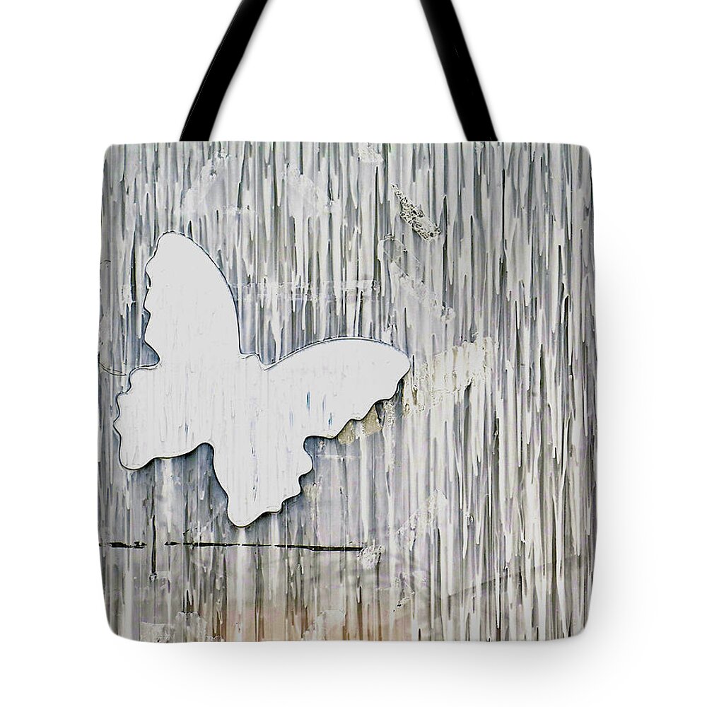 Butterfly Tote Bag featuring the photograph White Butterfly by Kathy Corday