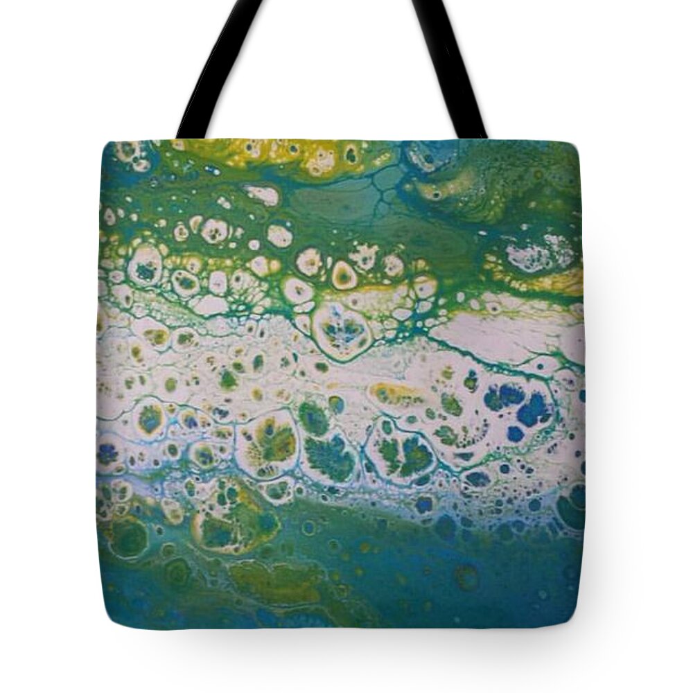 Acrylic Tote Bag featuring the painting White Flow by Betsy Carlson Cross