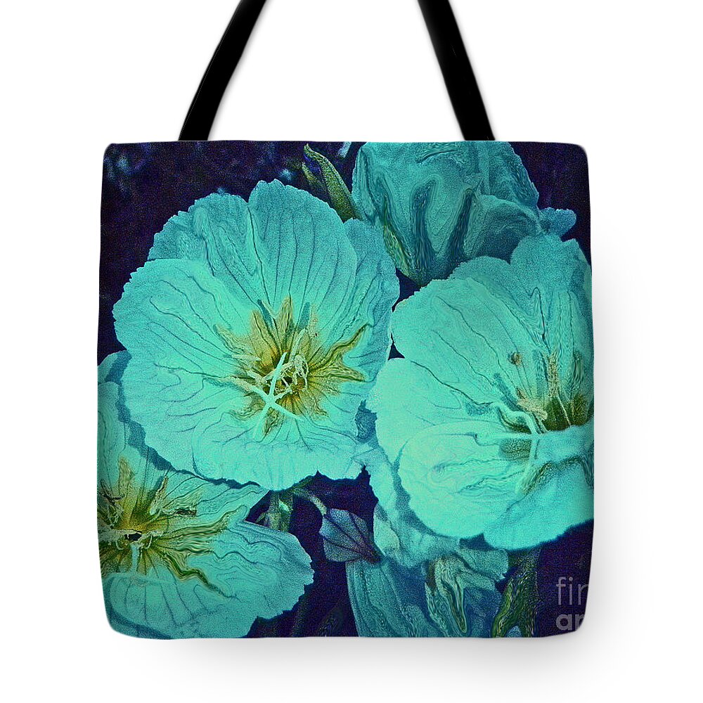 White Flowers Tote Bag featuring the photograph White Flowers in Twilight by Daniele Smith