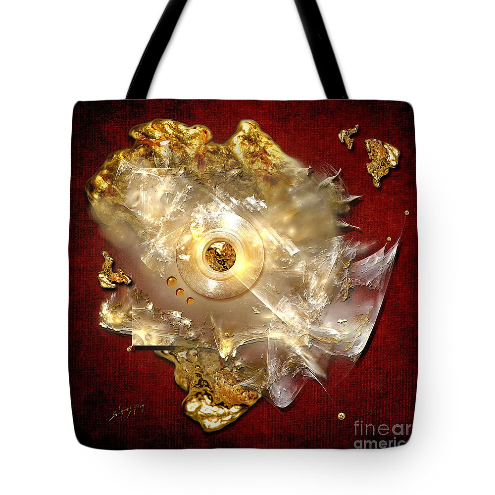 Gold Tote Bag featuring the painting White gold by Alexa Szlavics