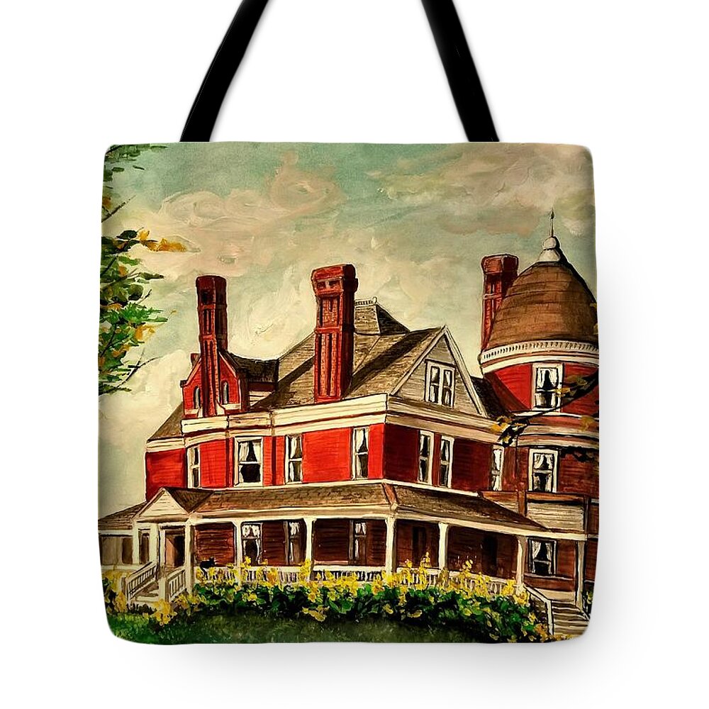 White Hall Tote Bag featuring the painting White Hall by Alexandria Weaselwise Busen