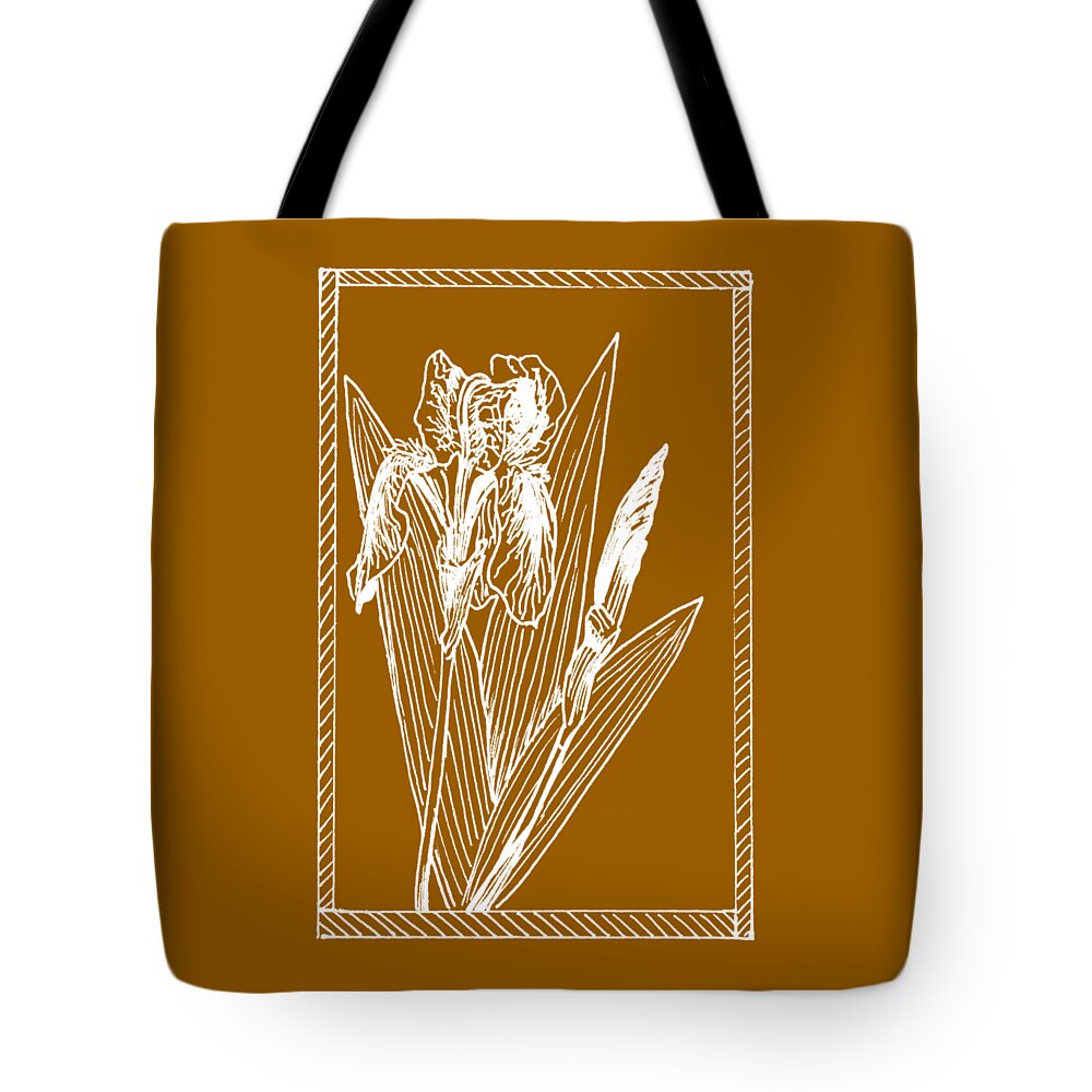 Plant Tote Bag featuring the drawing White Iris on Transparent Background by Masha Batkova