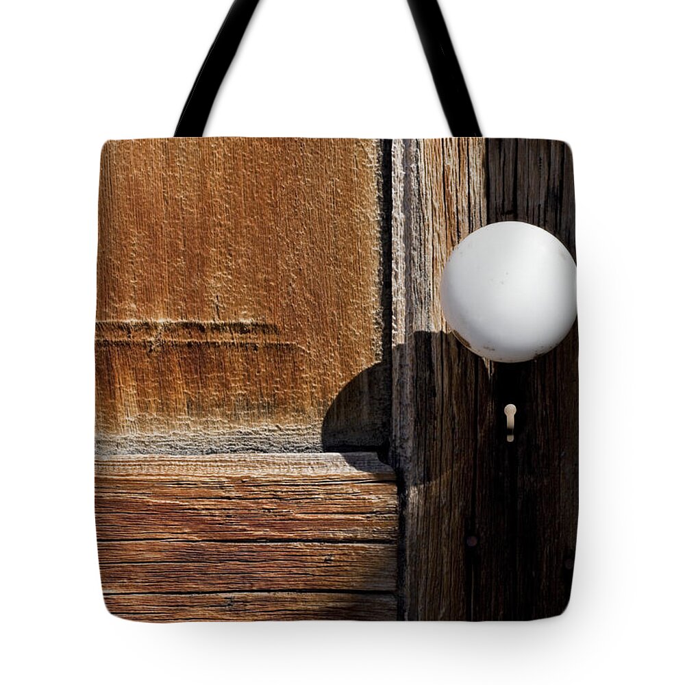 White Door Knob Tote Bag featuring the photograph White Knob by Kelley King