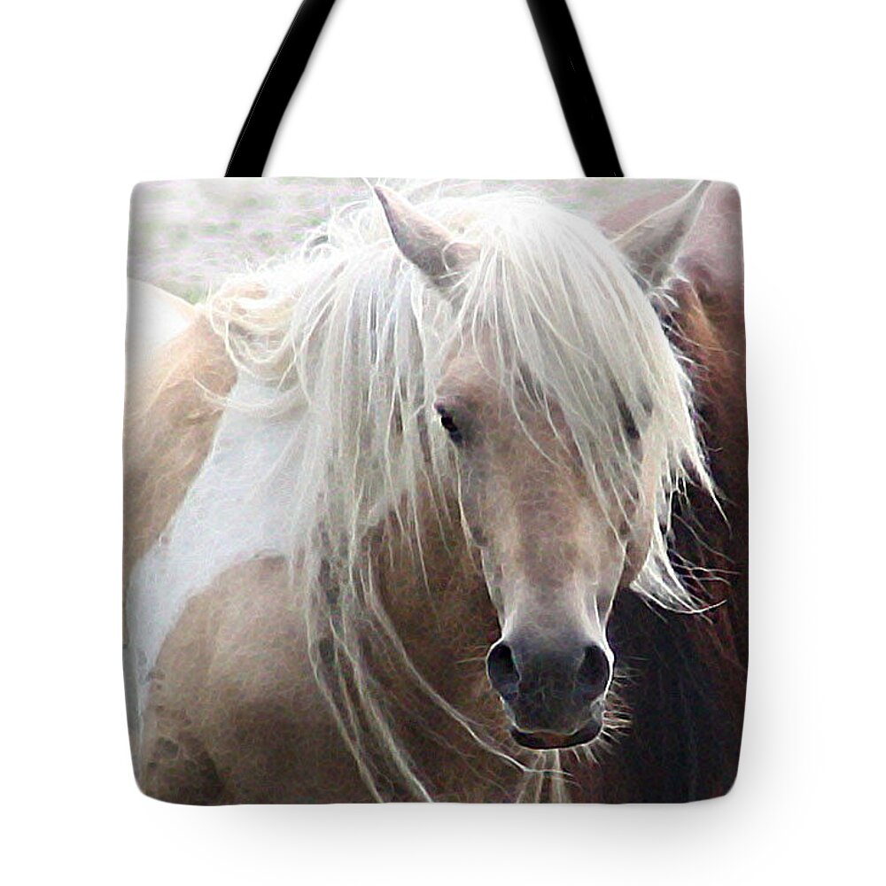 Stallion Tote Bag featuring the photograph White Lightening by Captain Debbie Ritter
