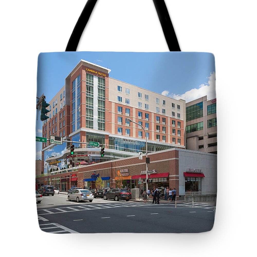 Clarence Holmes Tote Bag featuring the photograph White Plains City Center I by Clarence Holmes