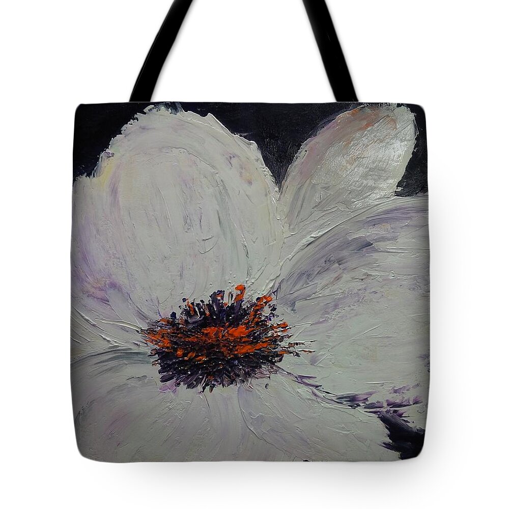 Poppy Tote Bag featuring the painting White Poppy by Lynne McQueen