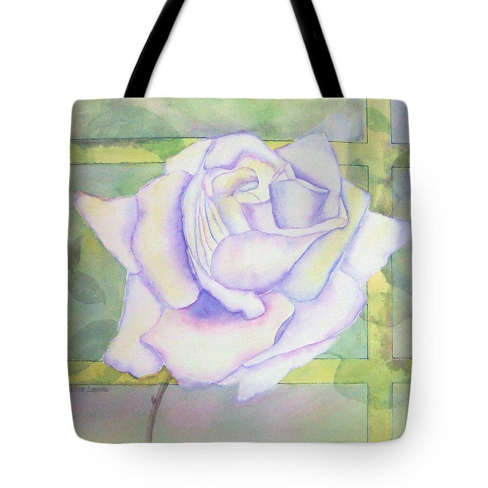 Watercolor Tote Bag featuring the painting White Rose by Debbie Lewis