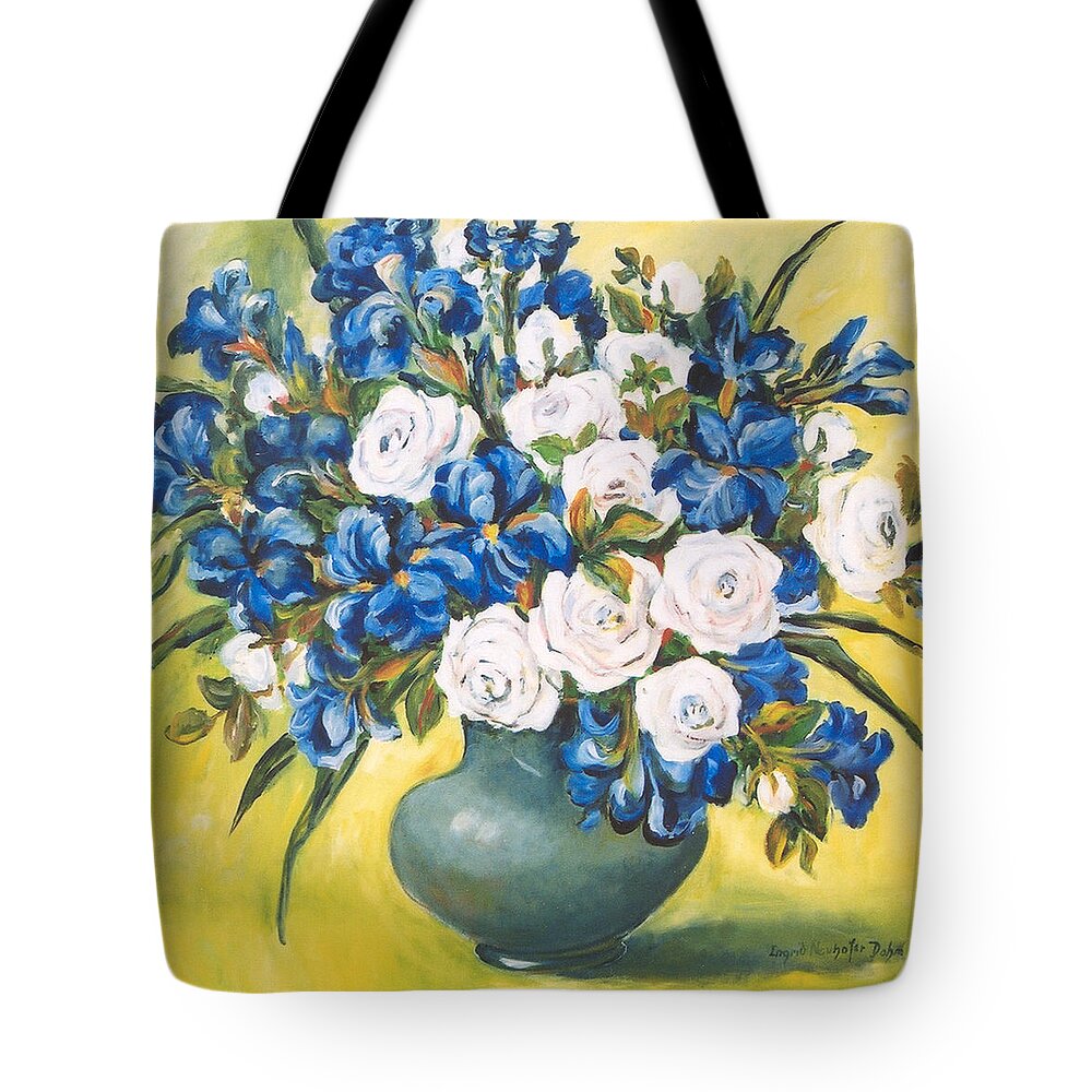 Ingrid Dohm Tote Bag featuring the painting White Roses by Ingrid Dohm