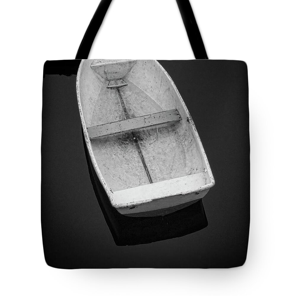 Boat Tote Bag featuring the photograph White Rowboat No. 2 by David Gordon