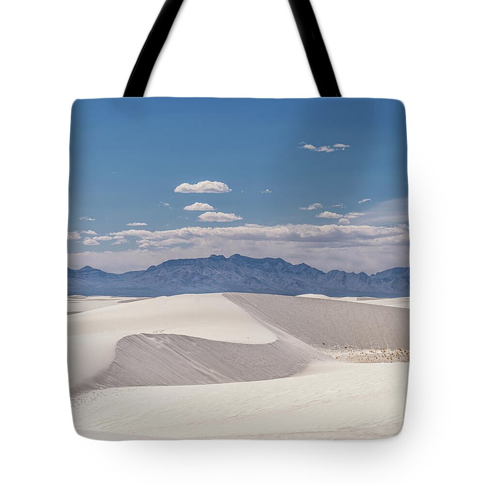 New Mexico Tote Bag featuring the photograph White Sands Dunes by Framing Places