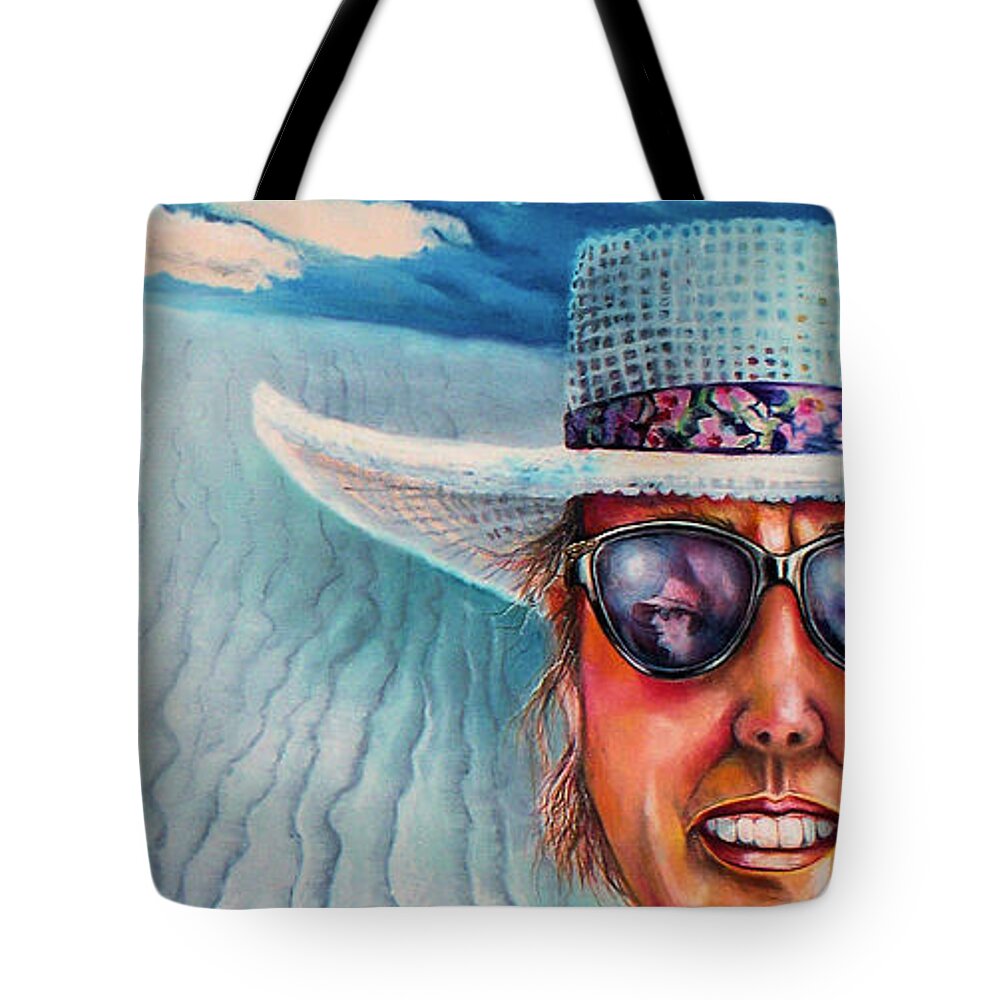 Sands Tote Bag featuring the painting White Sands Family by Linda Shackelford