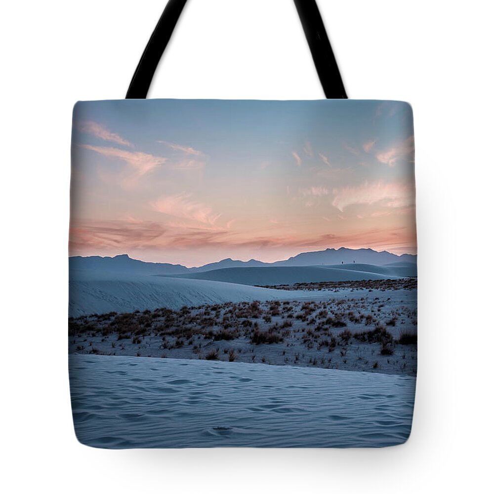 New Mexico Tote Bag featuring the photograph White sands New Mexico at sunset 1 by Mati Krimerman