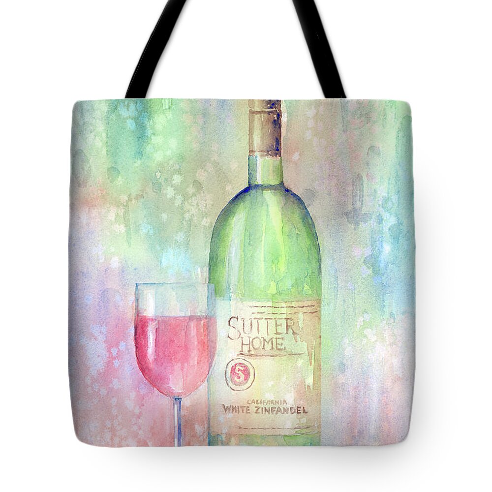 Wine Tote Bag featuring the painting White Zinfandel by Arline Wagner