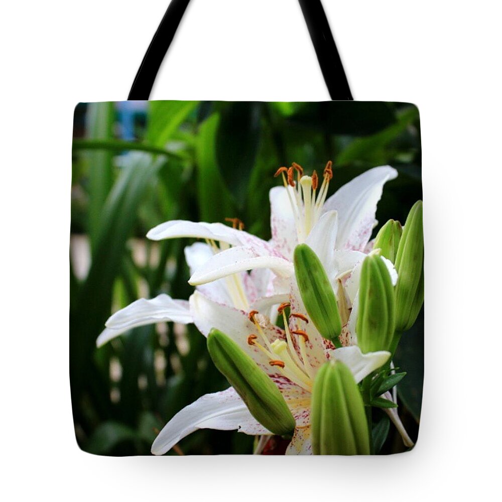 Eos1200d Tote Bag featuring the photograph #whiteflower

#photo By by Pierz Photos Work