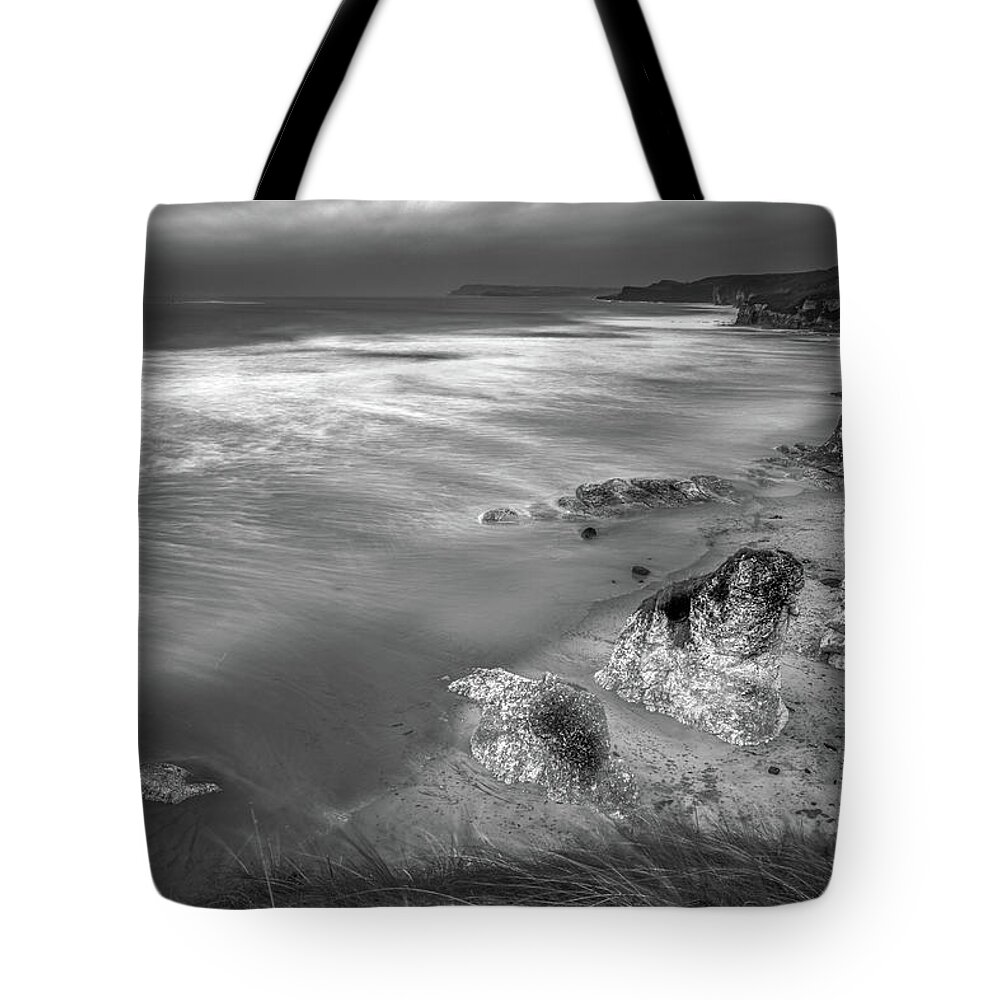 Ireland Tote Bag featuring the photograph Whiterocks mono by Nigel R Bell