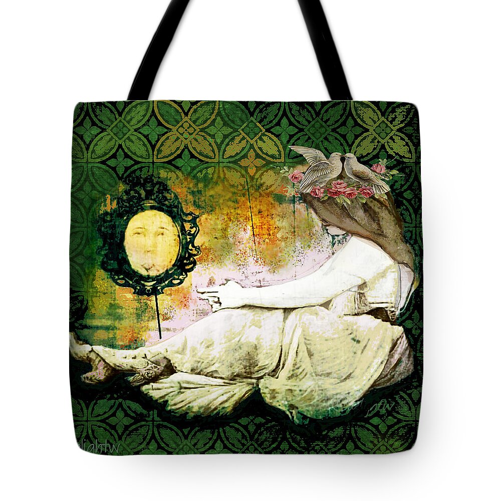 Woman Tote Bag featuring the digital art Who is the Fairest by Delight Worthyn