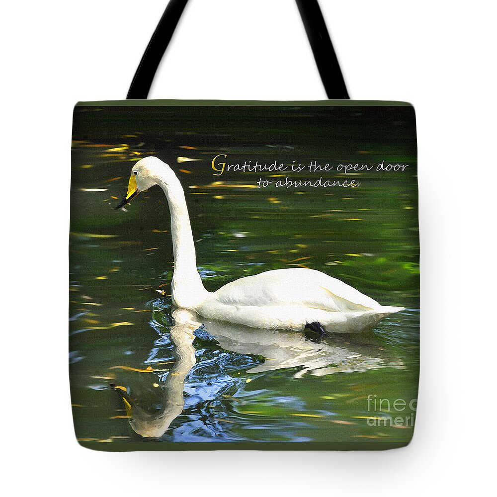 Diane Berry Tote Bag featuring the painting Whooper Swan Gratitude by Diane E Berry