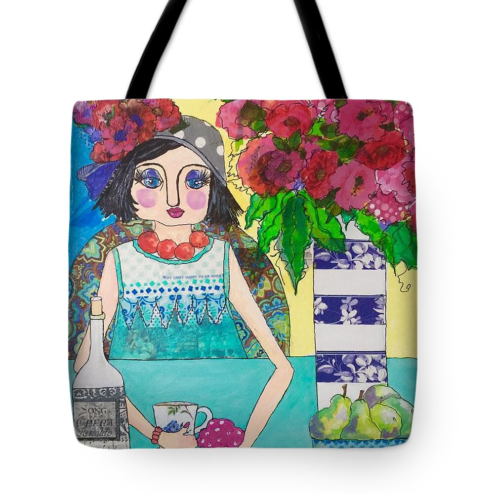 Mixed Media Tote Bag featuring the mixed media Why Limit Happy To A Hour by Rosemary Aubut