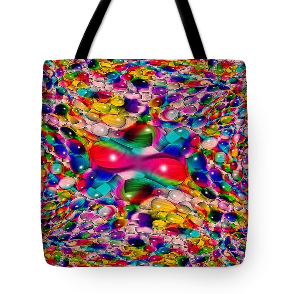 Marble Tote Bag featuring the photograph Wicker Marble Rainbow Fractal by Tim Allen