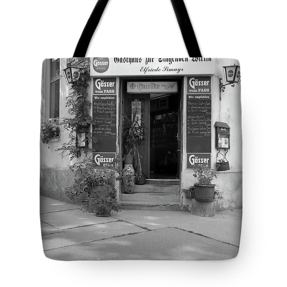 Cslanec Tote Bag featuring the photograph Wiener Wirtshaus by Christian Slanec