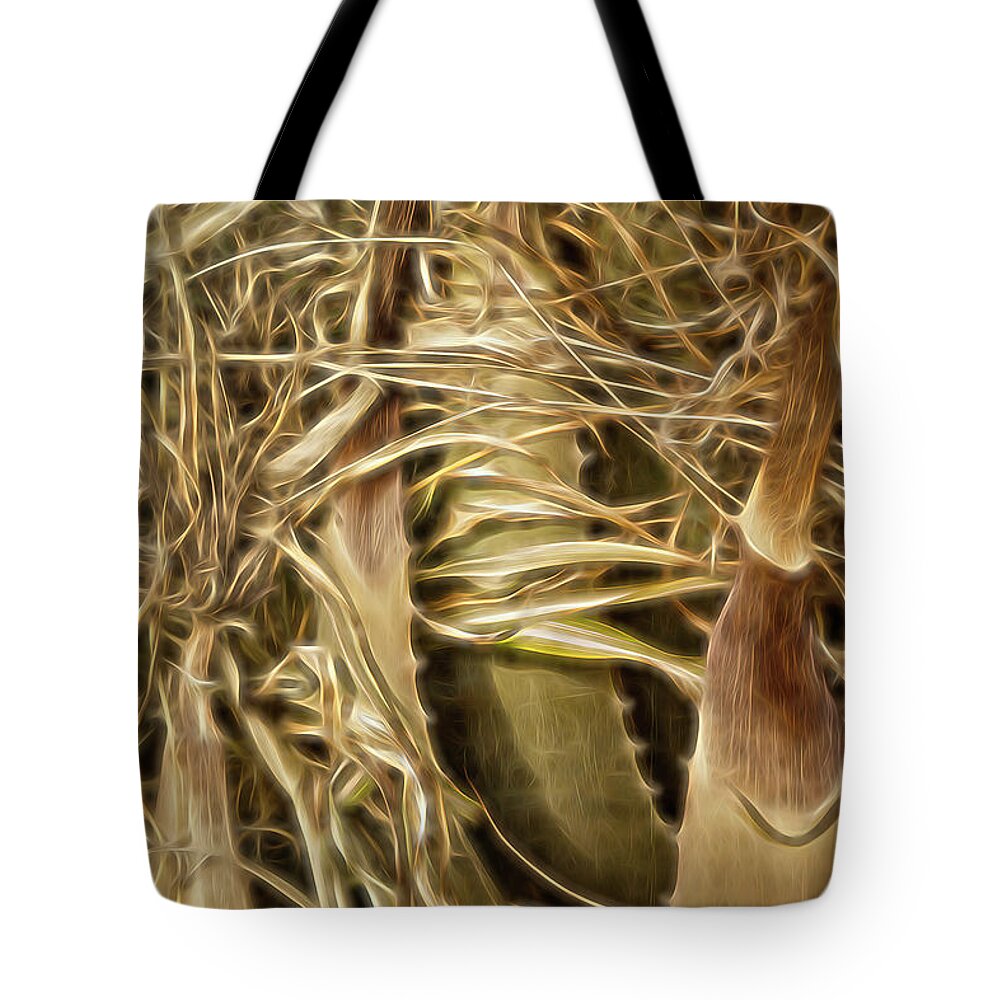 Illuminated Abstracts Tote Bag featuring the digital art Wild Abandon by Becky Titus